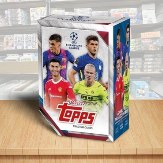 2021-22 Topps UEFA Champions League Soccer Box - 4 Exclusive Foil Per Box - 7 Packs Image 1
