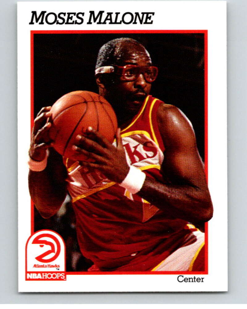 1991-92 Hoops #2 Moses Malone Atlanta Hawks V82121 Image 1