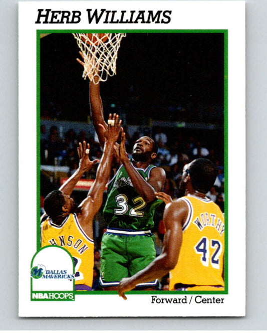 1991-92 Hoops #50 Herb Williams  Dallas Mavericks  V82164 Image 1