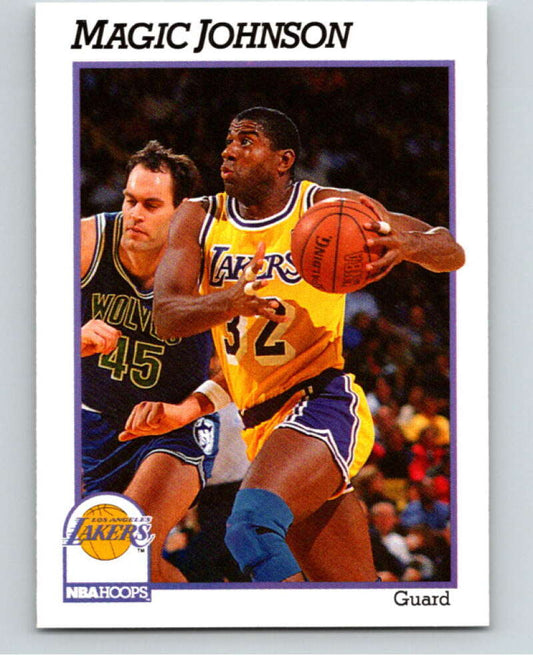 1991-92 Hoops #101 Magic Johnson  Los Angeles Lakers  V82212 Image 1