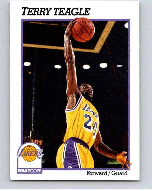1991-92 Hoops #104 Terry Teagle  Los Angeles Lakers  V82217 Image 1