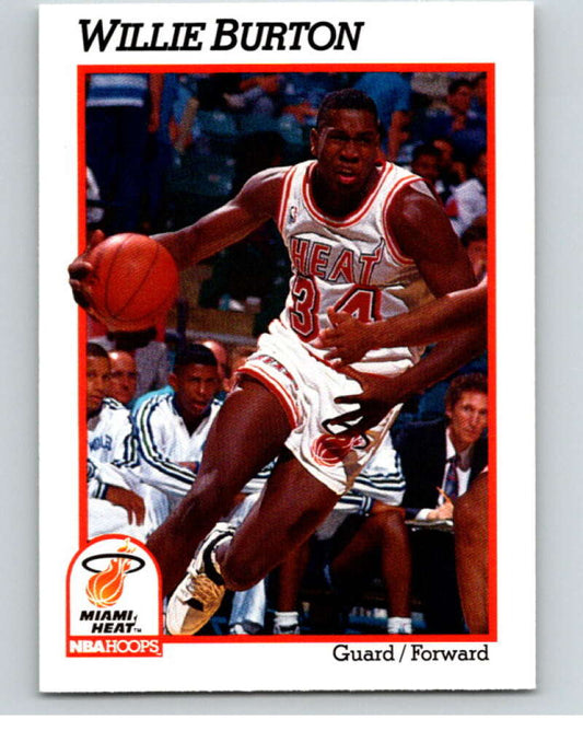 1991-92 Hoops #107 Willie Burton  Miami Heat  V82220 Image 1
