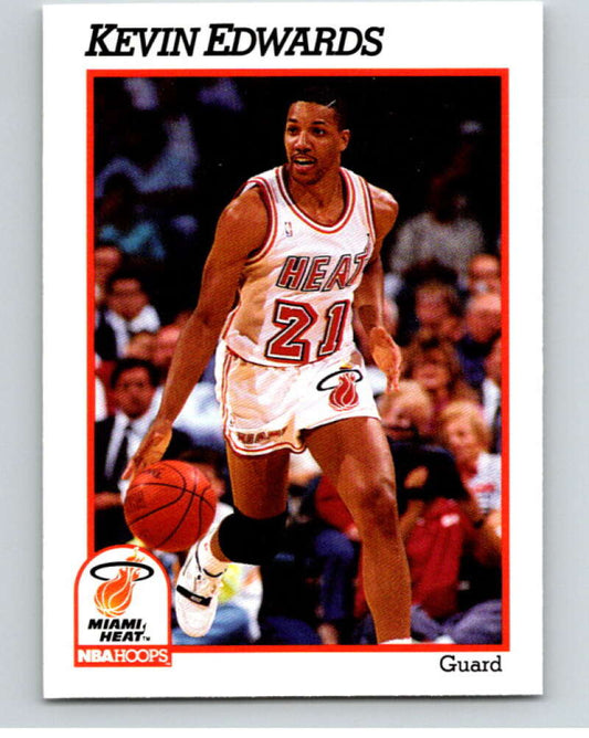 1991-92 Hoops #111 Kevin Edwards  Miami Heat  V82226 Image 1