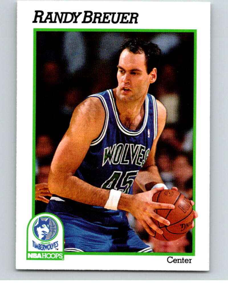 1991-92 Hoops #123 Randy Breuer Minnesota Timberwolves V82235 Image 1