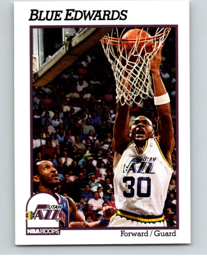 1991-92 Hoops #208 Blue Edwards UER Utah Jazz V82319 Image 1