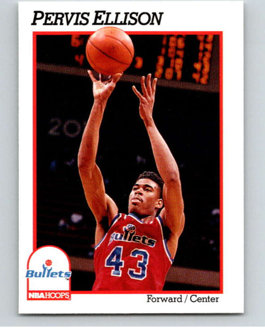 1991-92 Hoops #214 Pervis Ellison  Washington Bullets  V82324 Image 1