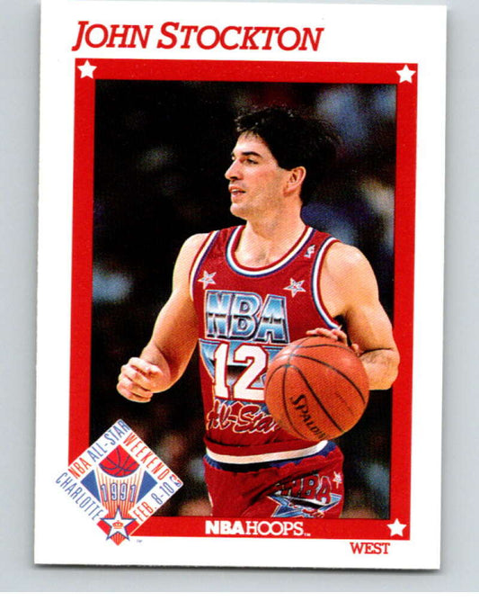 1991-92 Hoops #271 John Stockton AS  Utah Jazz  V82374 Image 1