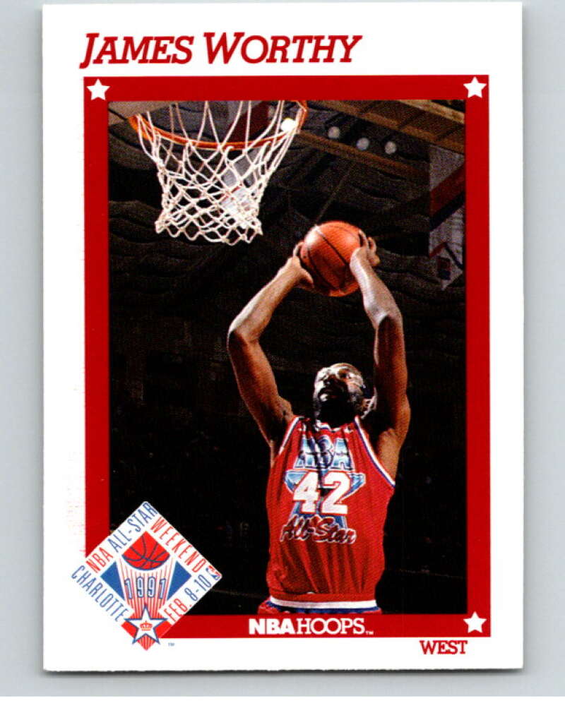 1991-92 Hoops #272 James Worthy AS Los Angeles Lakers V82376 Image 1