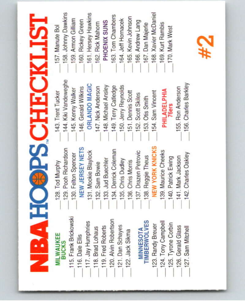 1991-92 Hoops #330 Checklist 3 UER V82431 Image 1