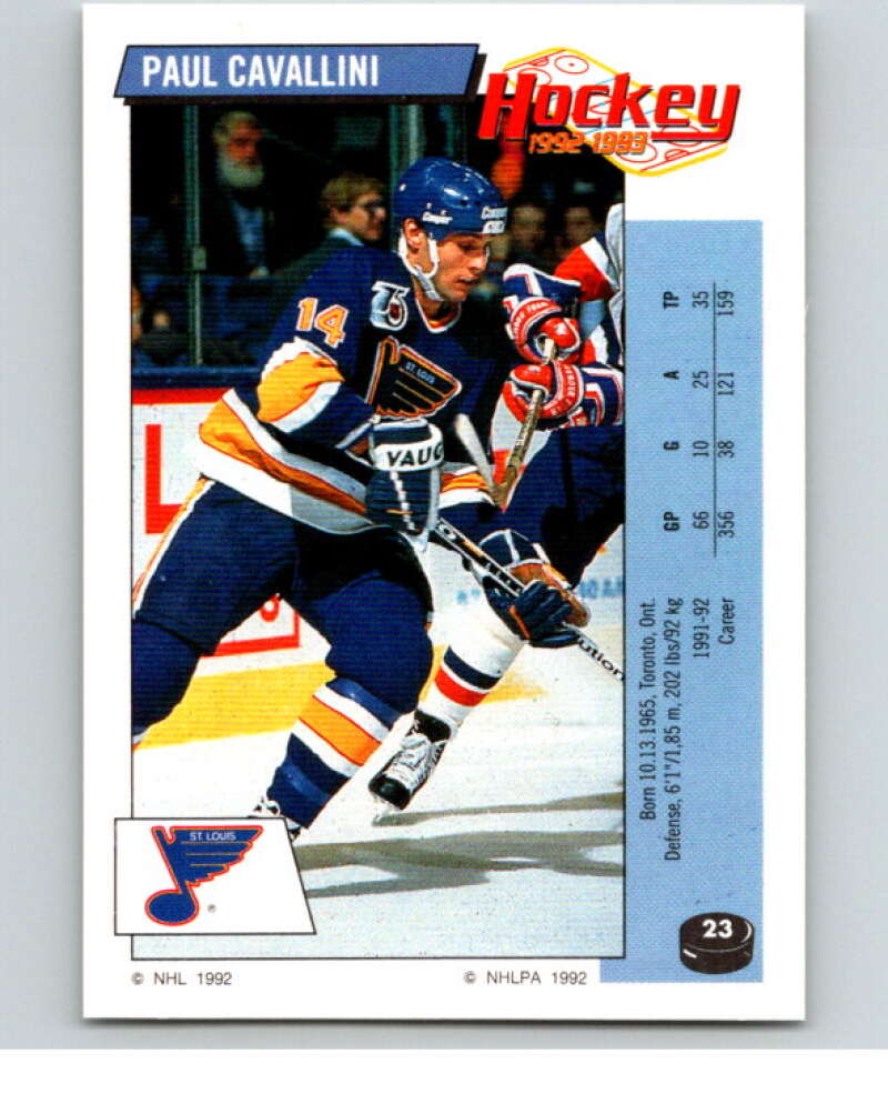 1992-93 Panini Stickers Hockey #23 Paul Cavallini V82492 Image 1