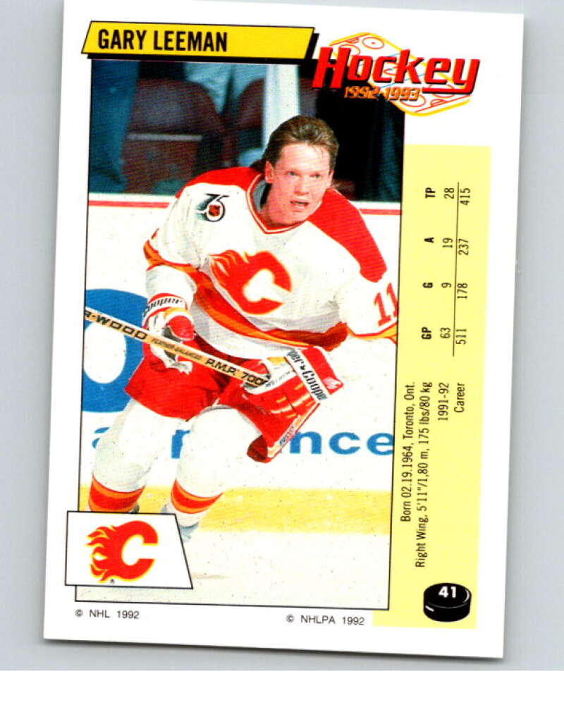 1992-93 Panini Stickers Hockey #41 Gary Leeman V82540 Image 1