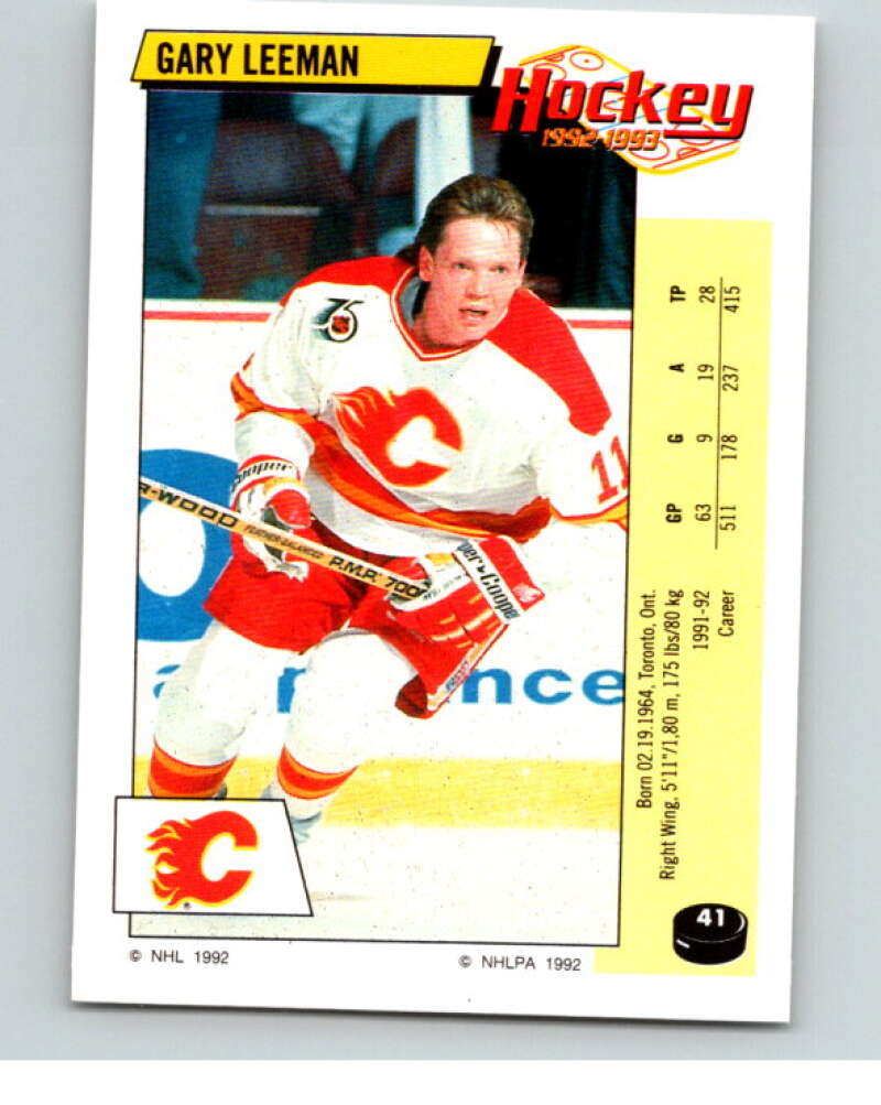 1992-93 Panini Stickers Hockey #41 Gary Leeman V82541 Image 1