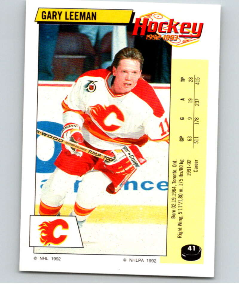 1992-93 Panini Stickers Hockey #41 Gary Leeman V82542 Image 1