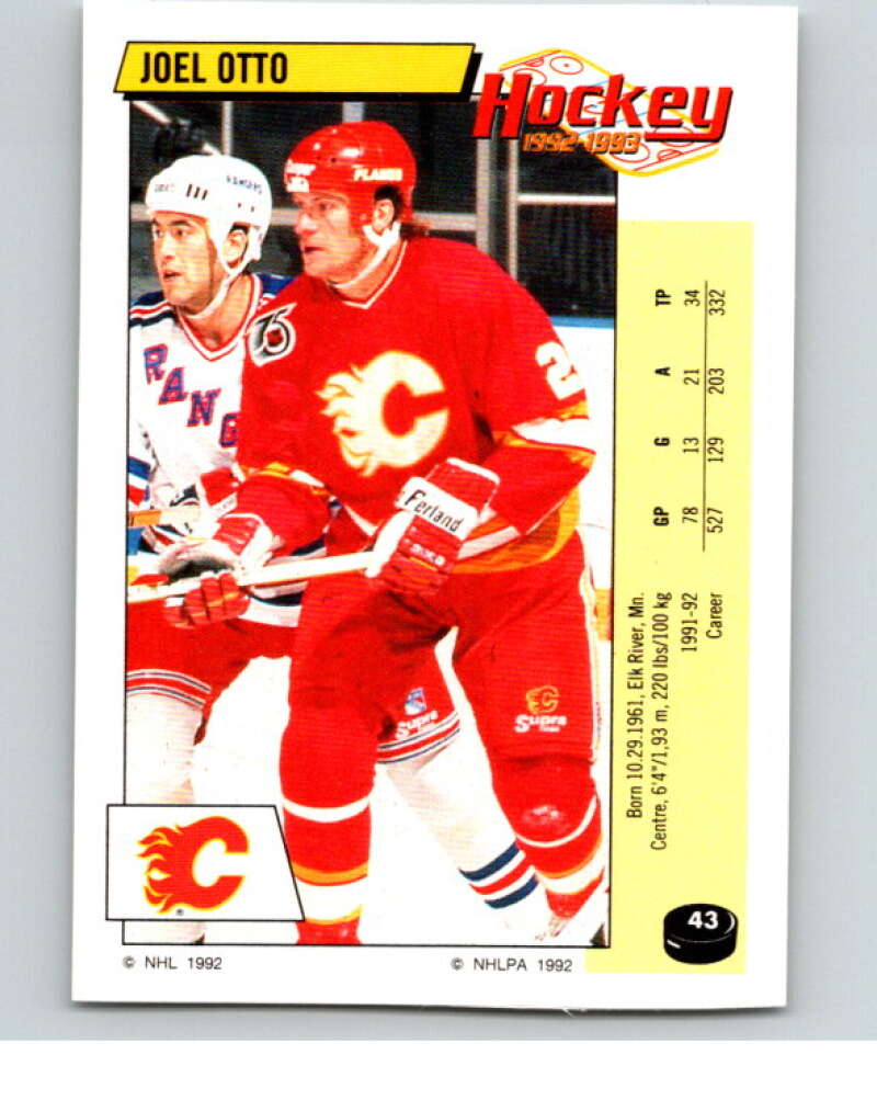 1992-93 Panini Stickers Hockey #43 Joel Otto Calgary Flames V82547 Image 1