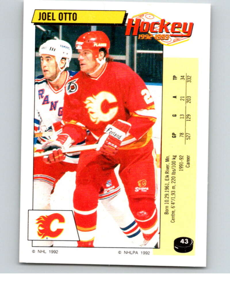 1992-93 Panini Stickers Hockey #43 Joel Otto Calgary Flames V82548 Image 1