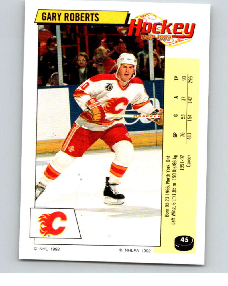 1992-93 Panini Stickers Hockey #45 Gary Roberts V82549 Image 1