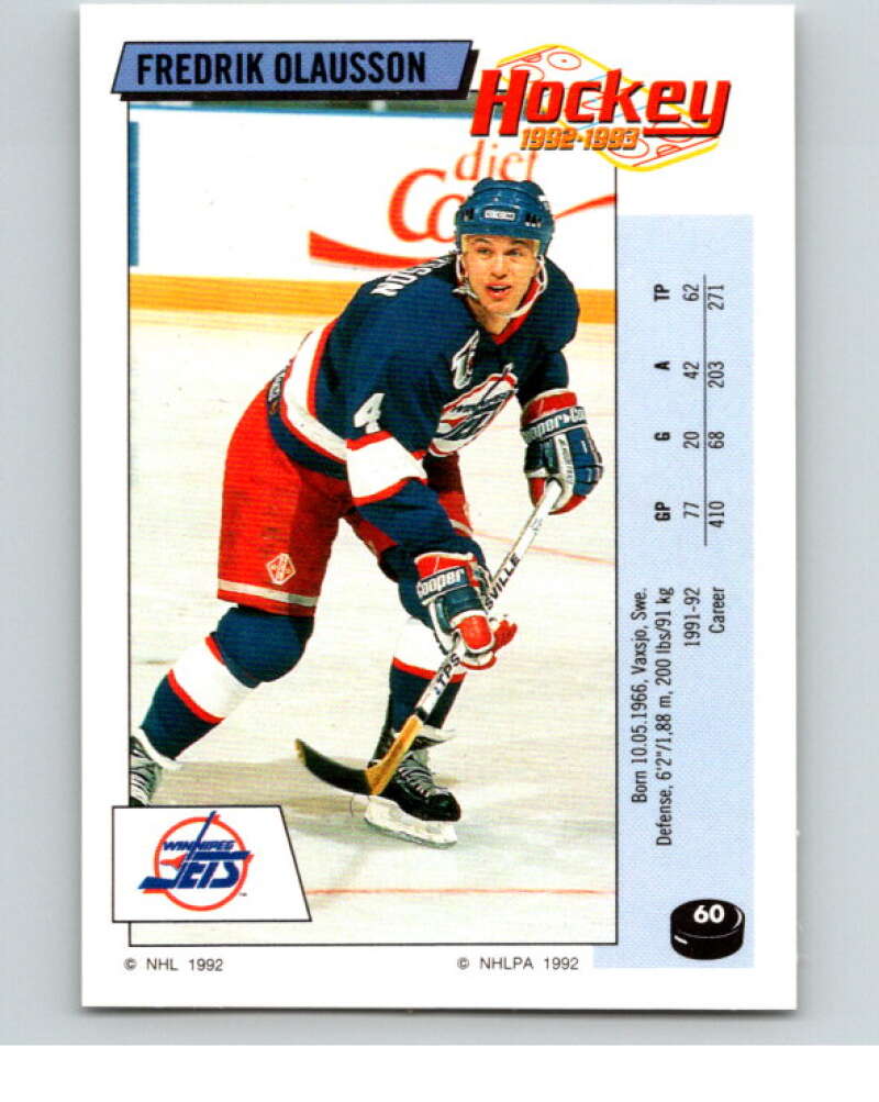 1992-93 Panini Stickers Hockey #60 Fredrik Olausson Winnipeg Jets V82580 Image 1