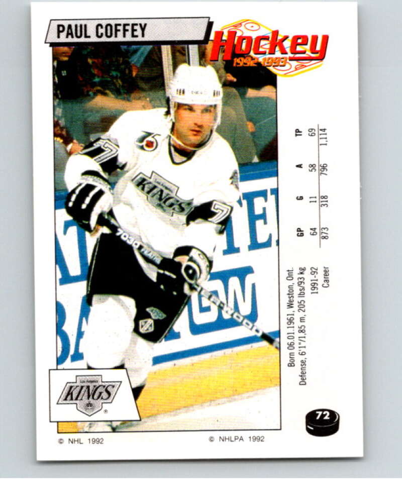 1992-93 Panini Stickers Hockey #72 Paul Coffey V82601 Image 1