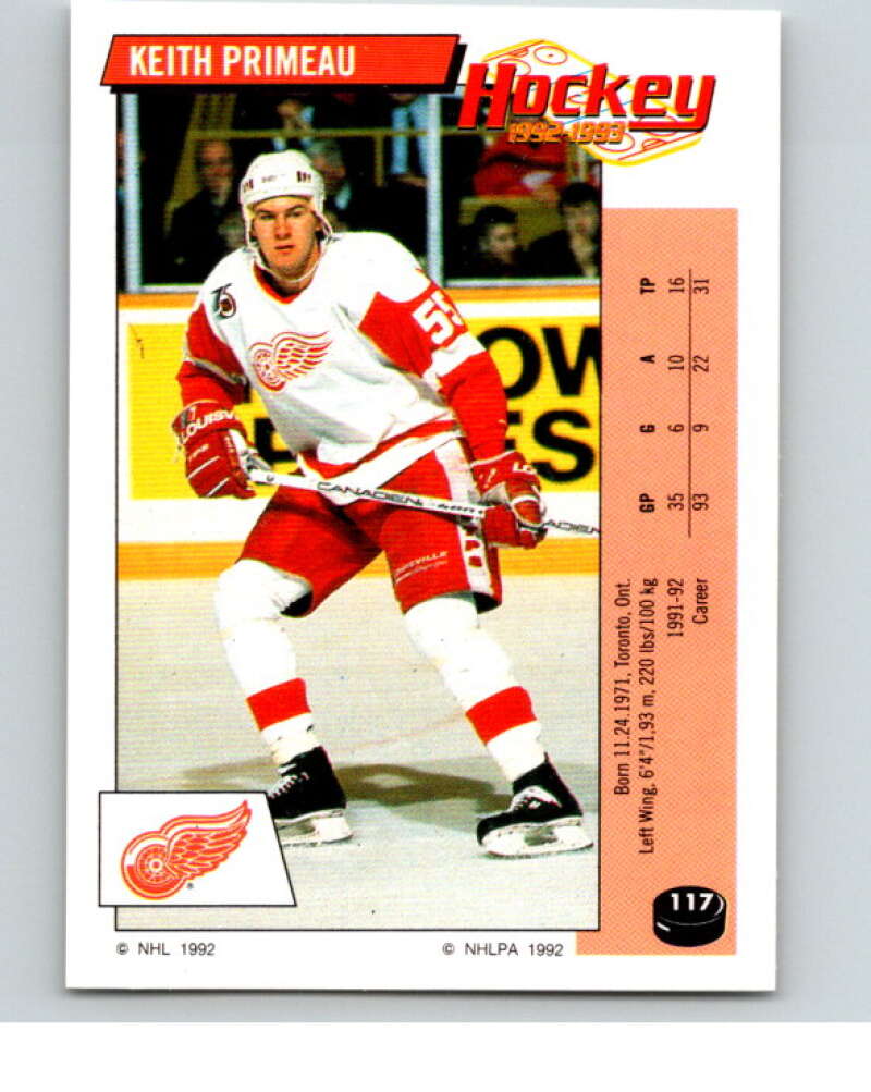 1992-93 Panini Stickers Hockey #117 Keith Primeau Detroit Red Wings V82692 Image 1