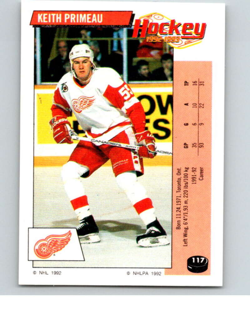 1992-93 Panini Stickers Hockey #117 Keith Primeau Detroit Red Wings V82693 Image 1