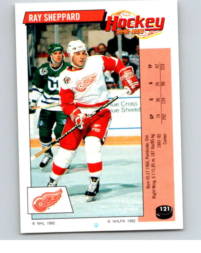 1992-93 Panini Stickers Hockey #121 Ray Sheppard Detroit Red Wings V82701 Image 1