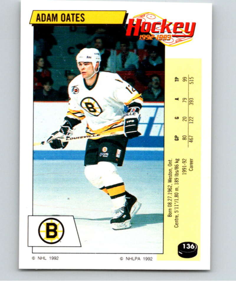 1992-93 Panini Stickers Hockey #136 Adam Oates V82727 Image 1