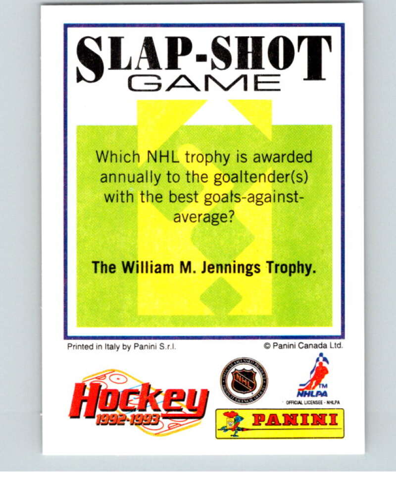 1992-93 Panini Stickers Hockey #139 Jeff Lazaro Ottawa Senators V82735 Image 2