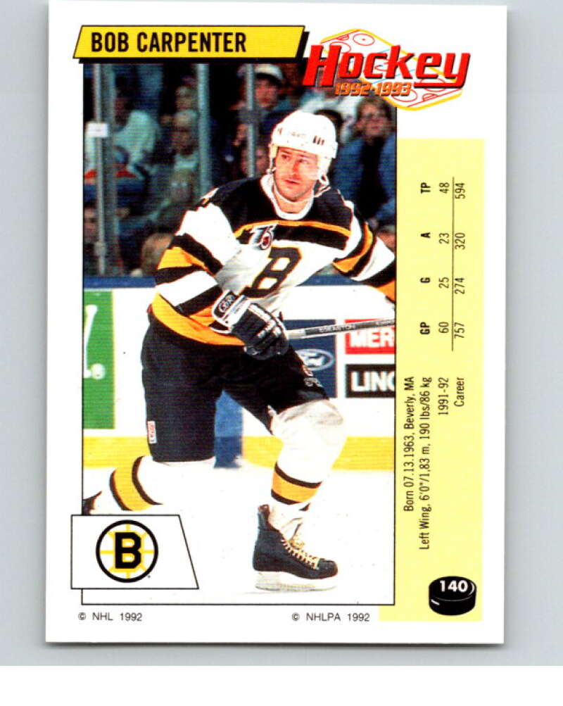 1992-93 Panini Stickers Hockey #140 Bob Carpenter V82738 Image 1