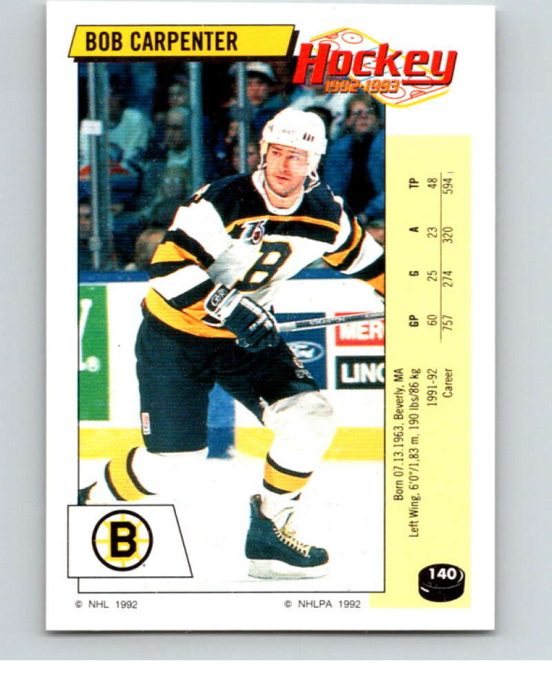 1992-93 Panini Stickers Hockey #140 Bob Carpenter V82739 Image 1