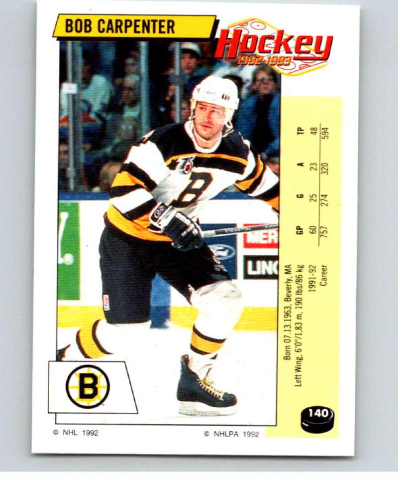 1992-93 Panini Stickers Hockey #140 Bob Carpenter V82740 Image 1