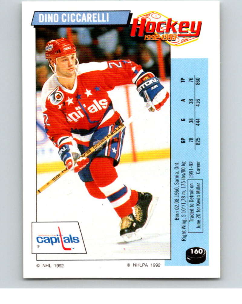 1992-93 Panini Stickers Hockey #160 Dino Ciccarelli V82786 Image 1