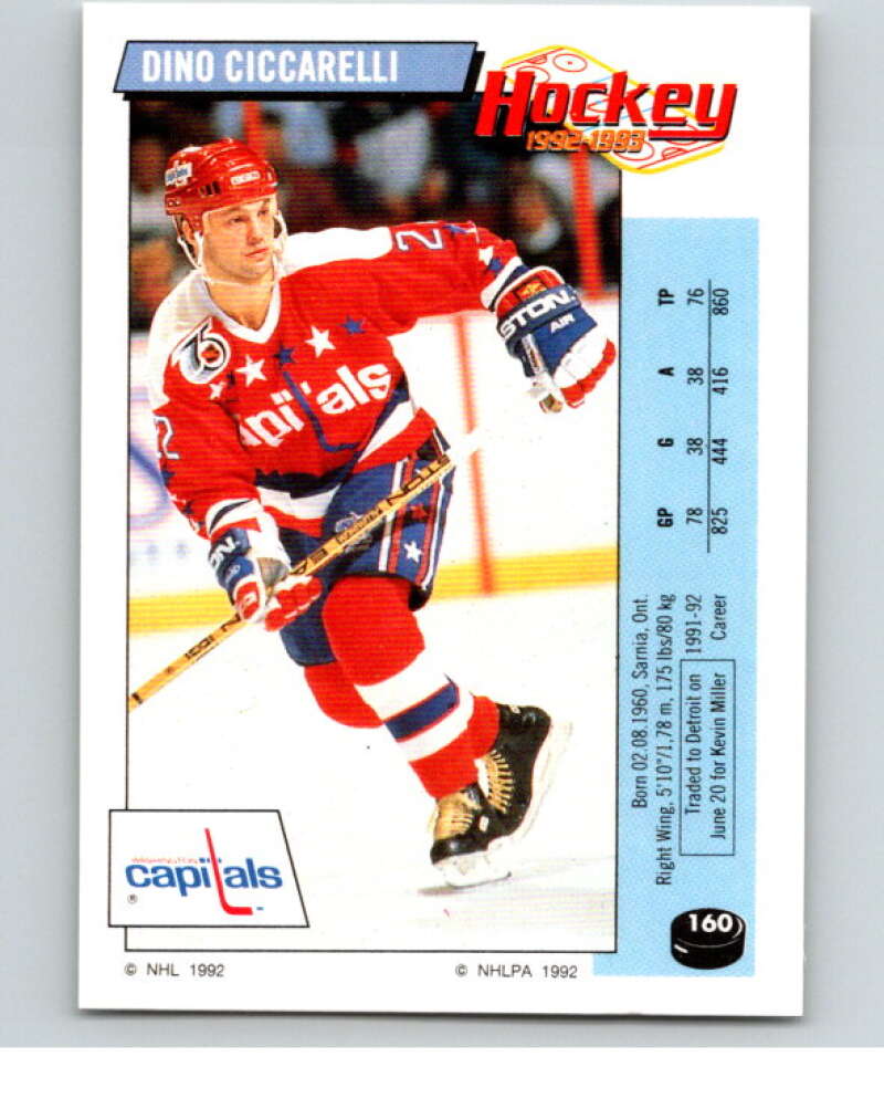 1992-93 Panini Stickers Hockey #160 Dino Ciccarelli V82787 Image 1