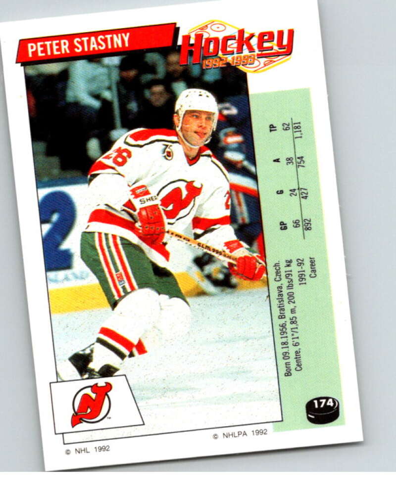 1992-93 Panini Stickers Hockey #174 Peter Stastny New Jersey Devils V82821 Image 1