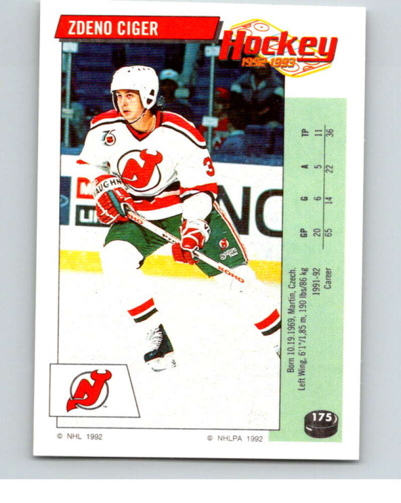 1992-93 Panini Stickers Hockey #175 Zdeno Ciger V82822 Image 1