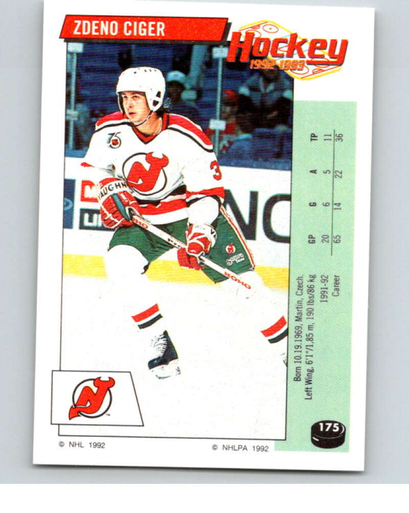 1992-93 Panini Stickers Hockey #175 Zdeno Ciger V82824 Image 1