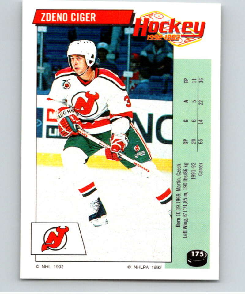 1992-93 Panini Stickers Hockey #175 Zdeno Ciger V82825 Image 1