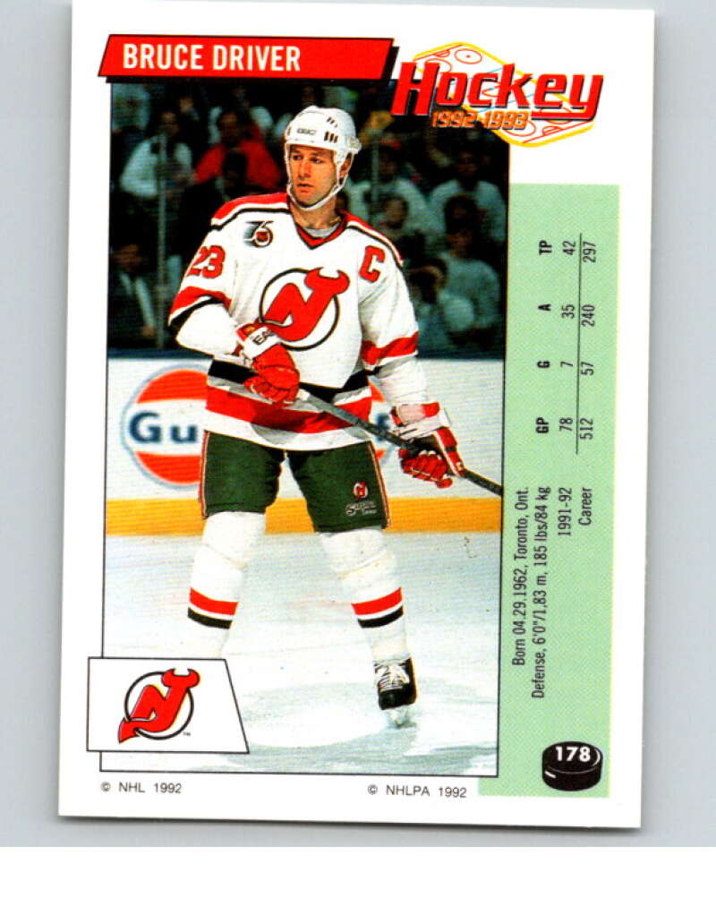 1992-93 Panini Stickers Hockey #178 Bruce Driver New Jersey Devils V82831 Image 1