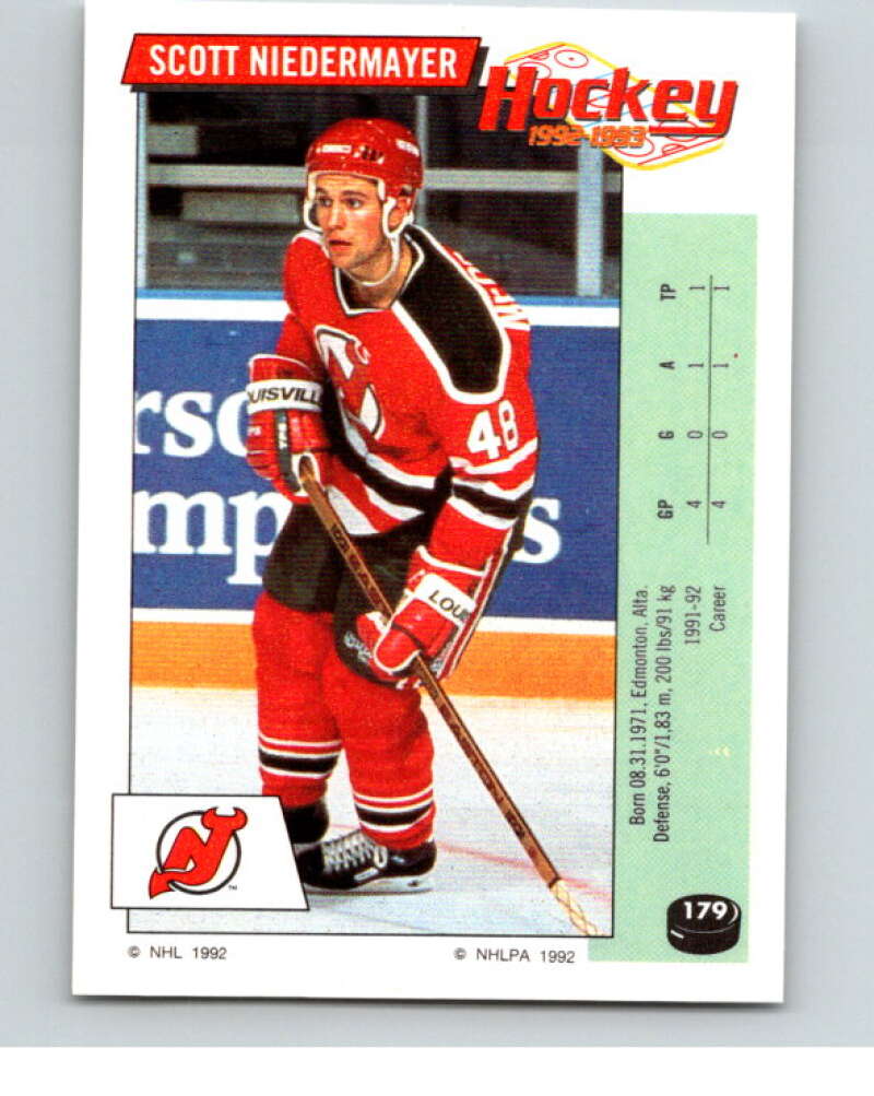 1992-93 Panini Stickers Hockey #179 Scott Neidermayer New Jersey Devils V82833 Image 1