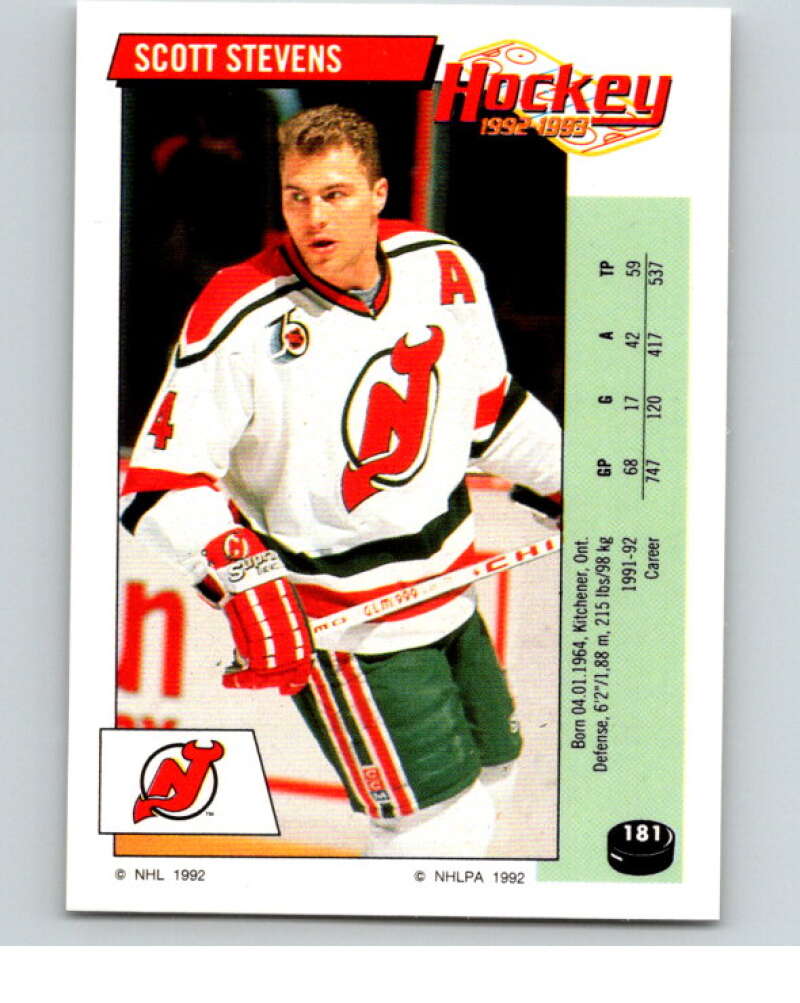 1992-93 Panini Stickers Hockey #181 Scott Stevens V82835 Image 1