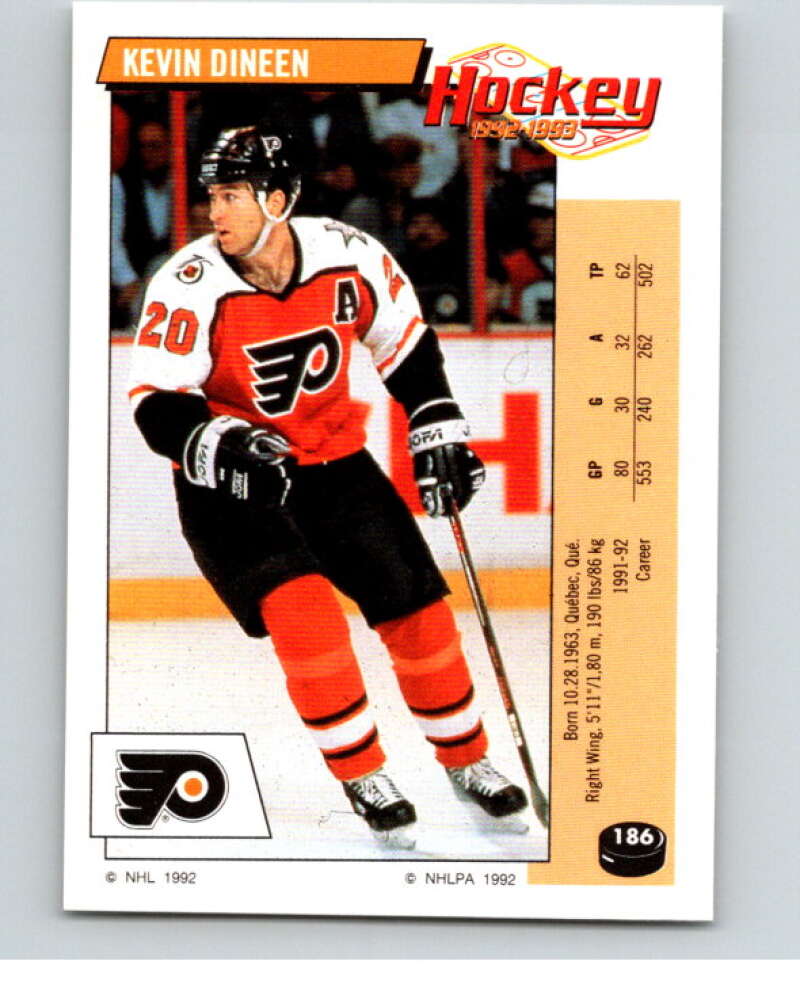 1992-93 Panini Stickers Hockey #186 Kevin Dineen Philadelphia Flyers V82851 Image 1