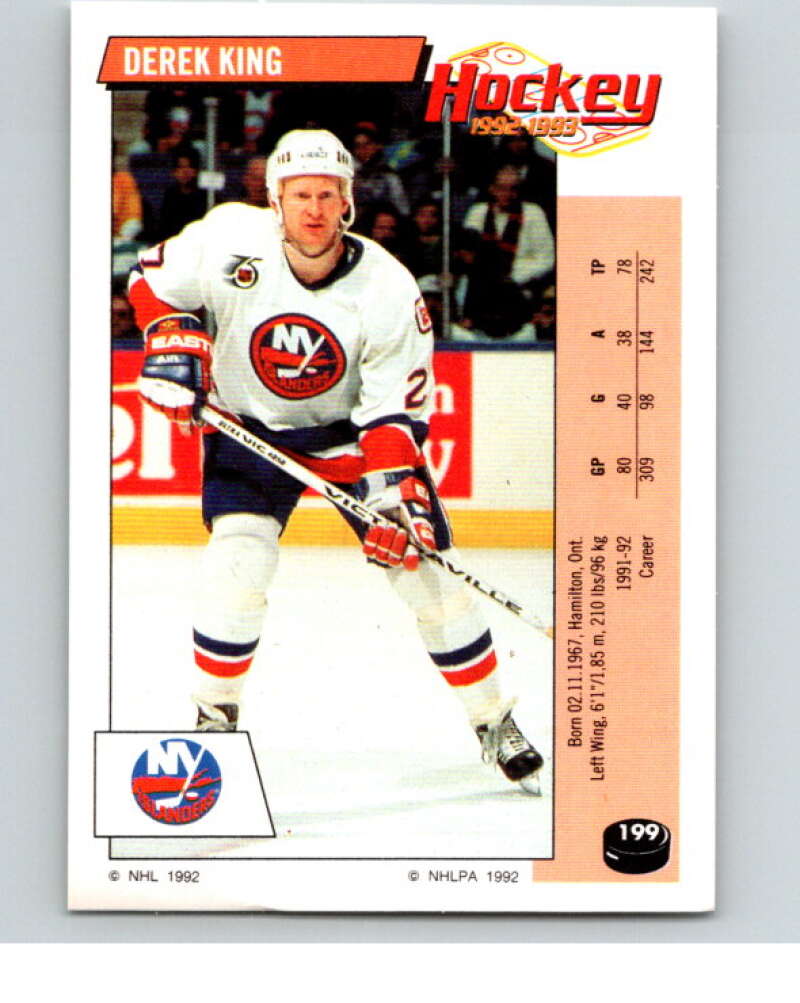 1992-93 Panini Stickers Hockey #199 Derek King V82876 Image 1