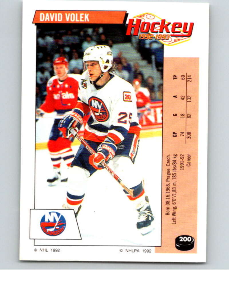 1992-93 Panini Stickers Hockey #200 David Volek V82877 Image 1