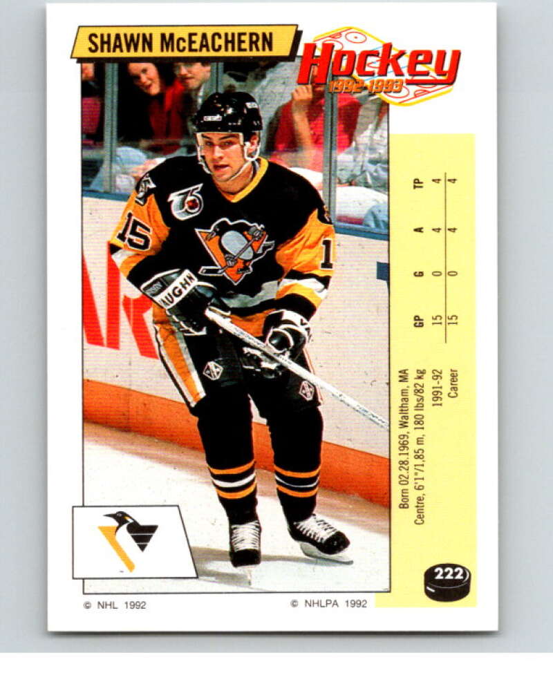 1992-93 Panini Stickers Hockey #222 Shawn McEachern V82927 Image 1