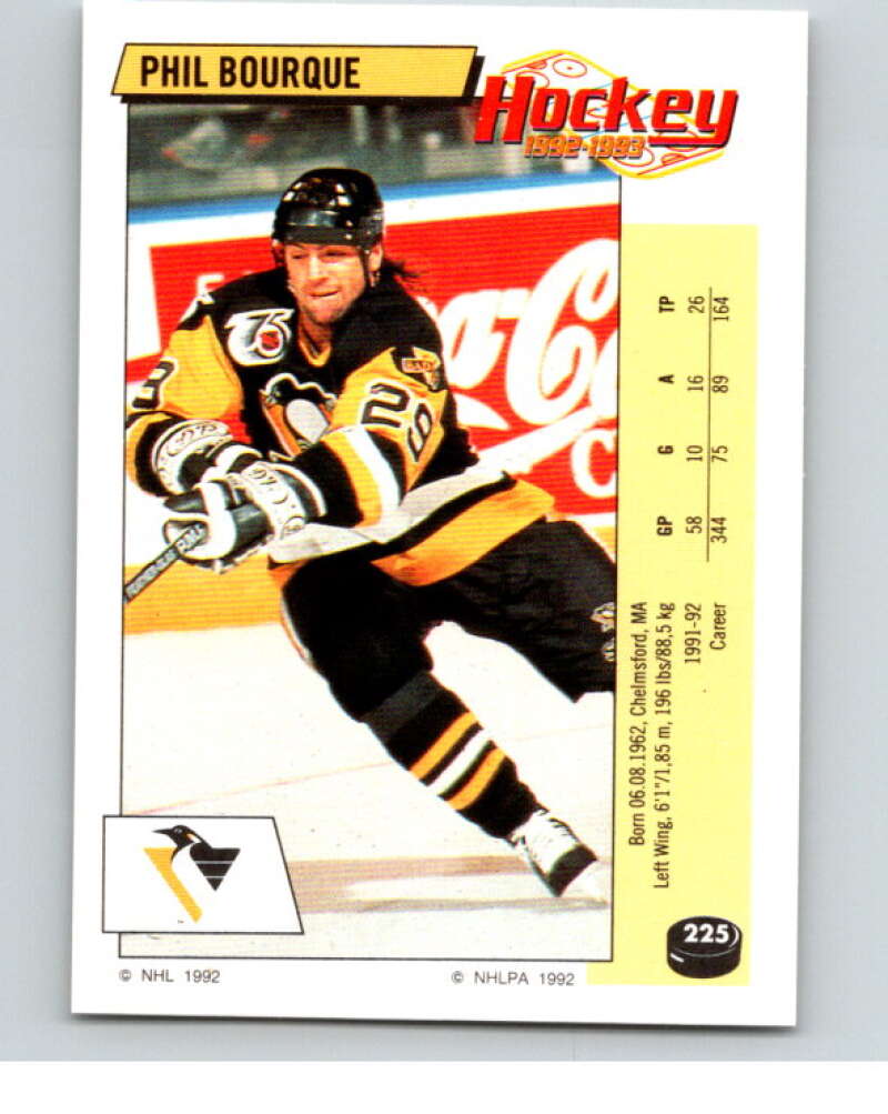 1992-93 Panini Stickers Hockey #225 Phil Bourque V82938 Image 1