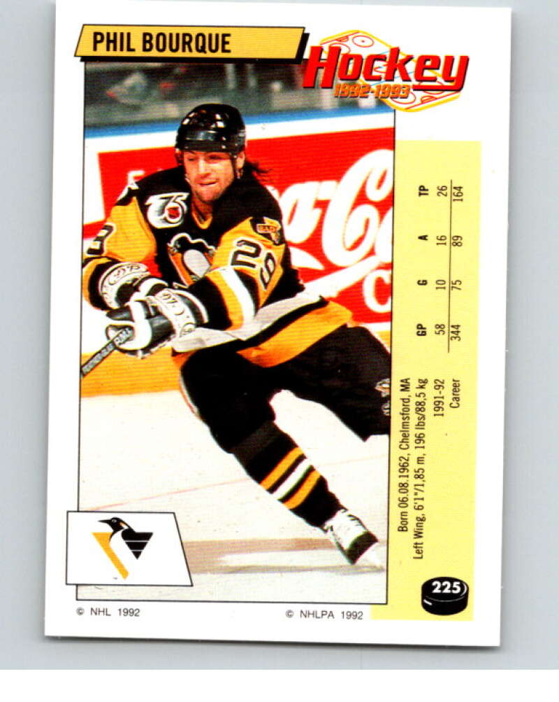 1992-93 Panini Stickers Hockey #225 Phil Bourque V82940 Image 1