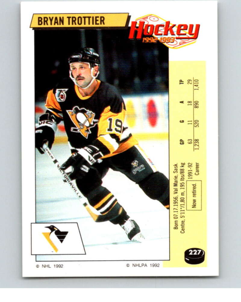 1992-93 Panini Stickers Hockey #227 Bryan Trottier V82945 Image 1