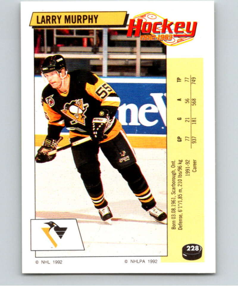 1992-93 Panini Stickers Hockey #228 Larry Murphy Pittsburgh Penguins V82949 Image 1