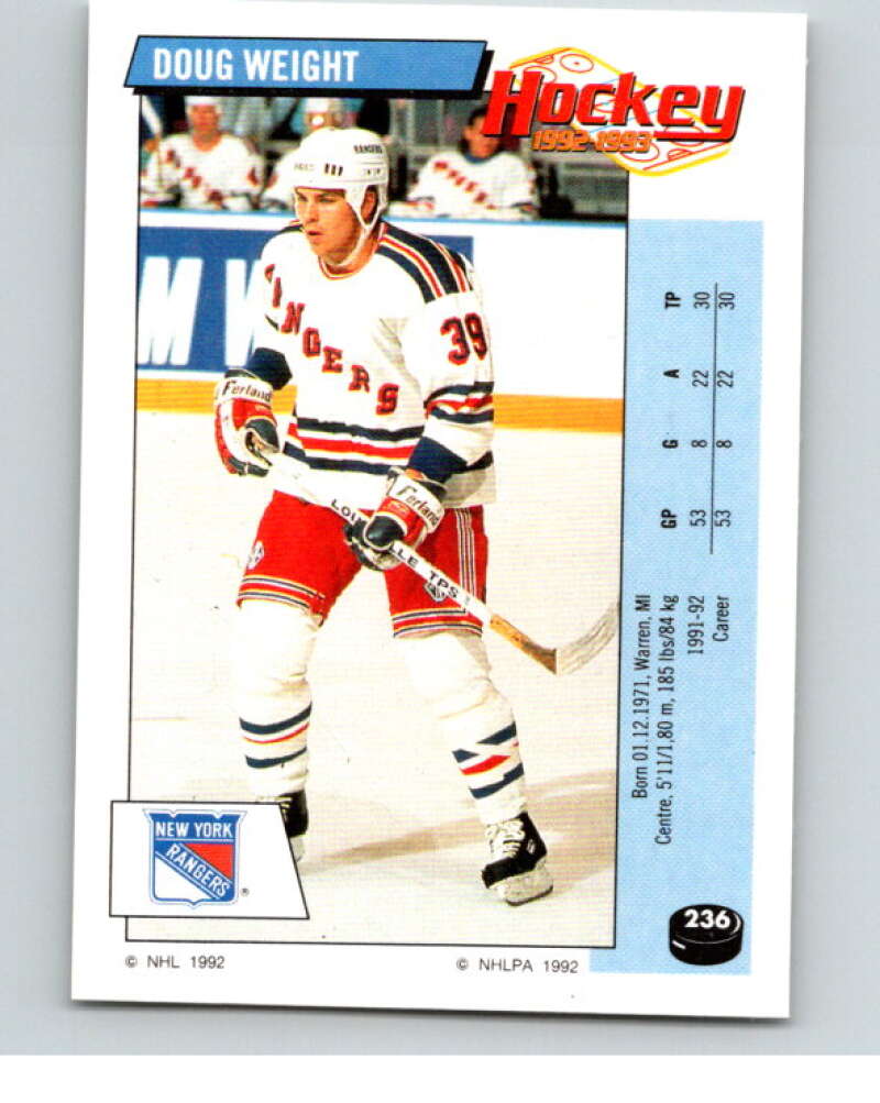 1992-93 Panini Stickers Hockey #236 Doug Weight V82965 Image 1