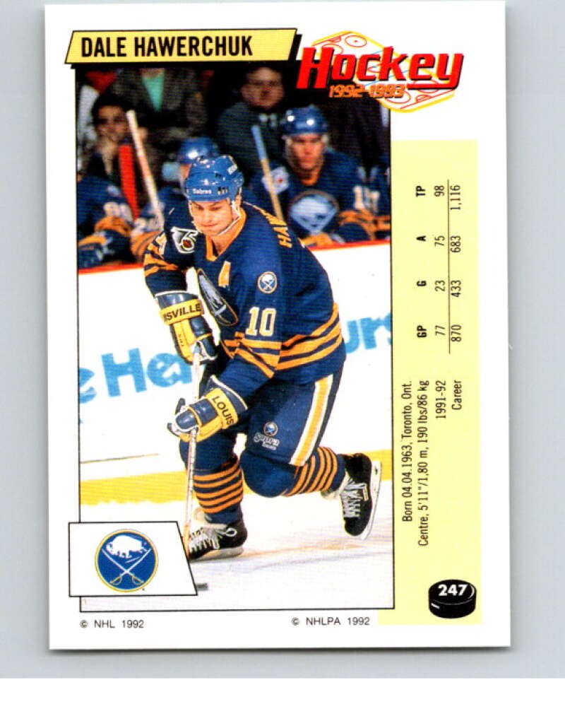 1992-93 Panini Stickers Hockey #247 Dale Hawerchuk Buffalo Sabres V82982 Image 1