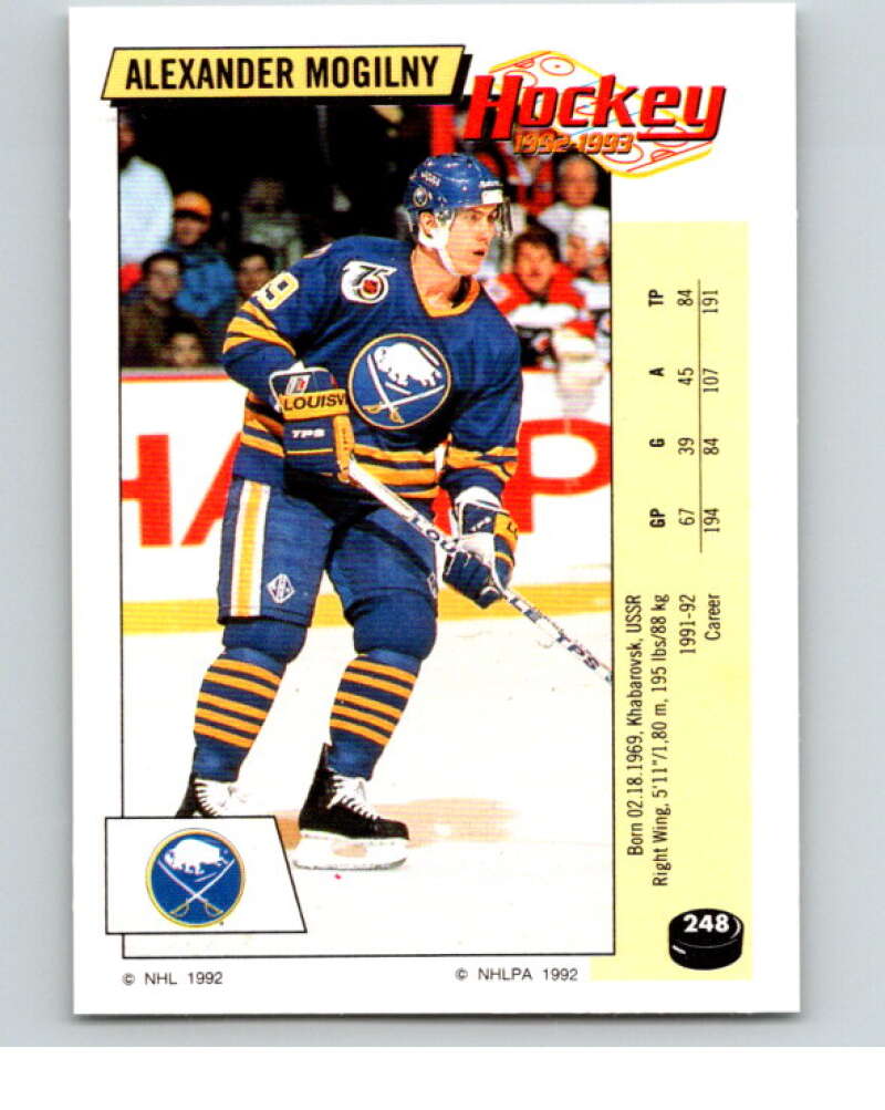 1992-93 Panini Stickers Hockey #248 Alexander Mogilny Buffalo Sabres V82984 Image 1